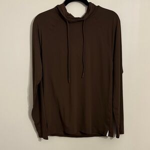 Alo Idol Hooded Runner In Espresso Size Small